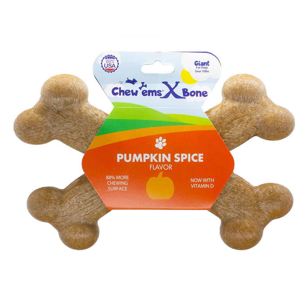Chew'ems Durable X-Bone Dog Chew Toy | Made in USA for Power Chewers