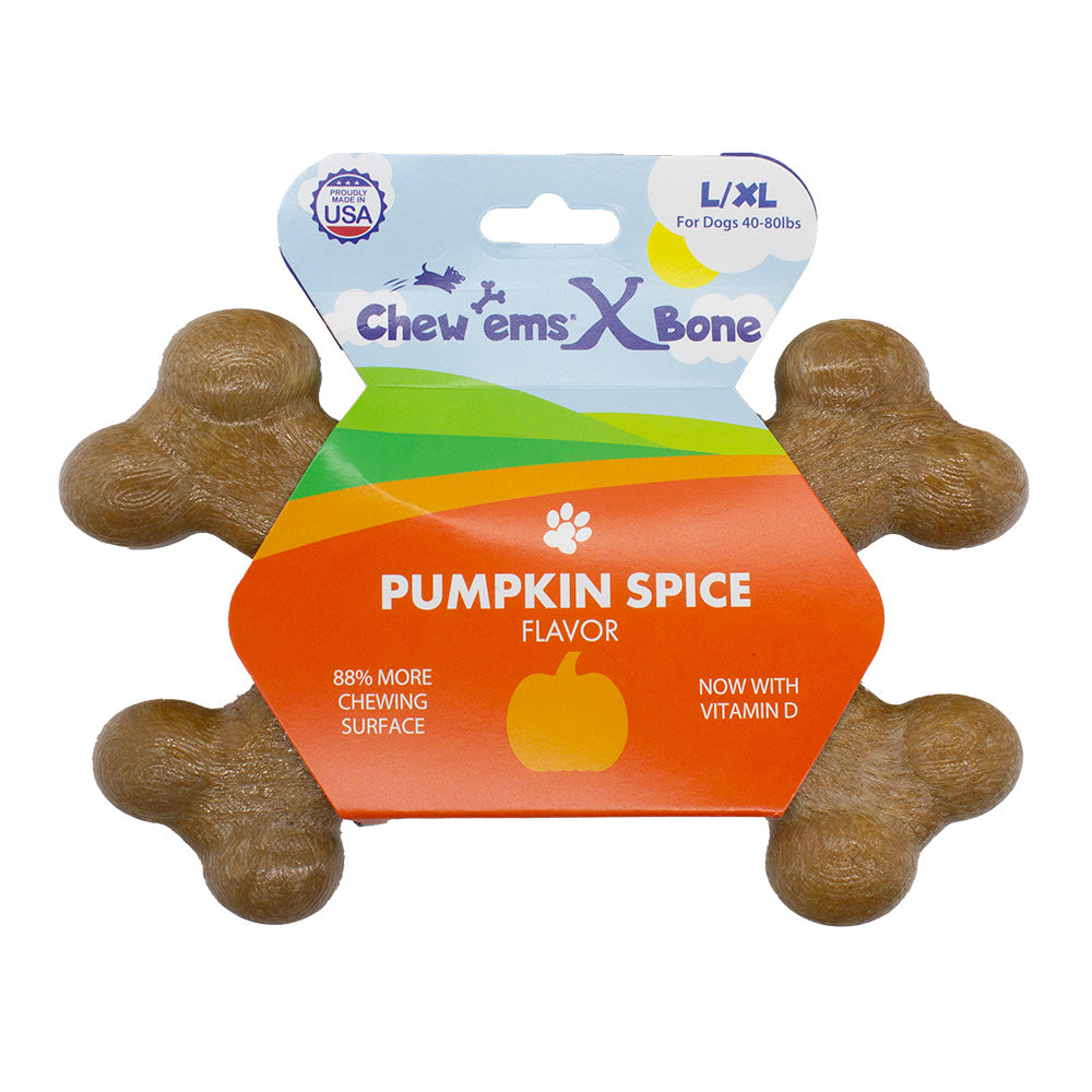 Chew'ems X Bone Large Dog Chew Toy for Aggressive Chewers | Durable USA-Made Dog Bone