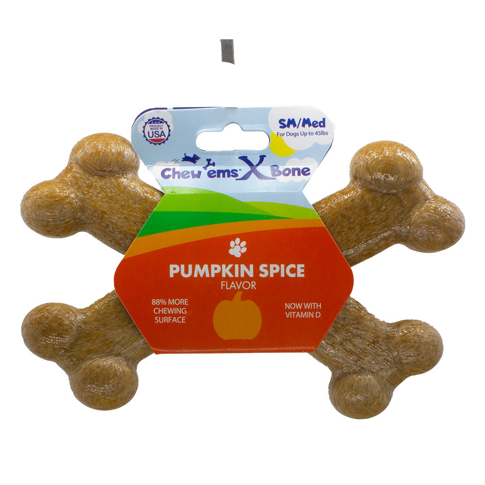Chew'ems X Bone Small Dog Chew Toy for Aggressive Chewers | Durable USA-Made Dog Bone