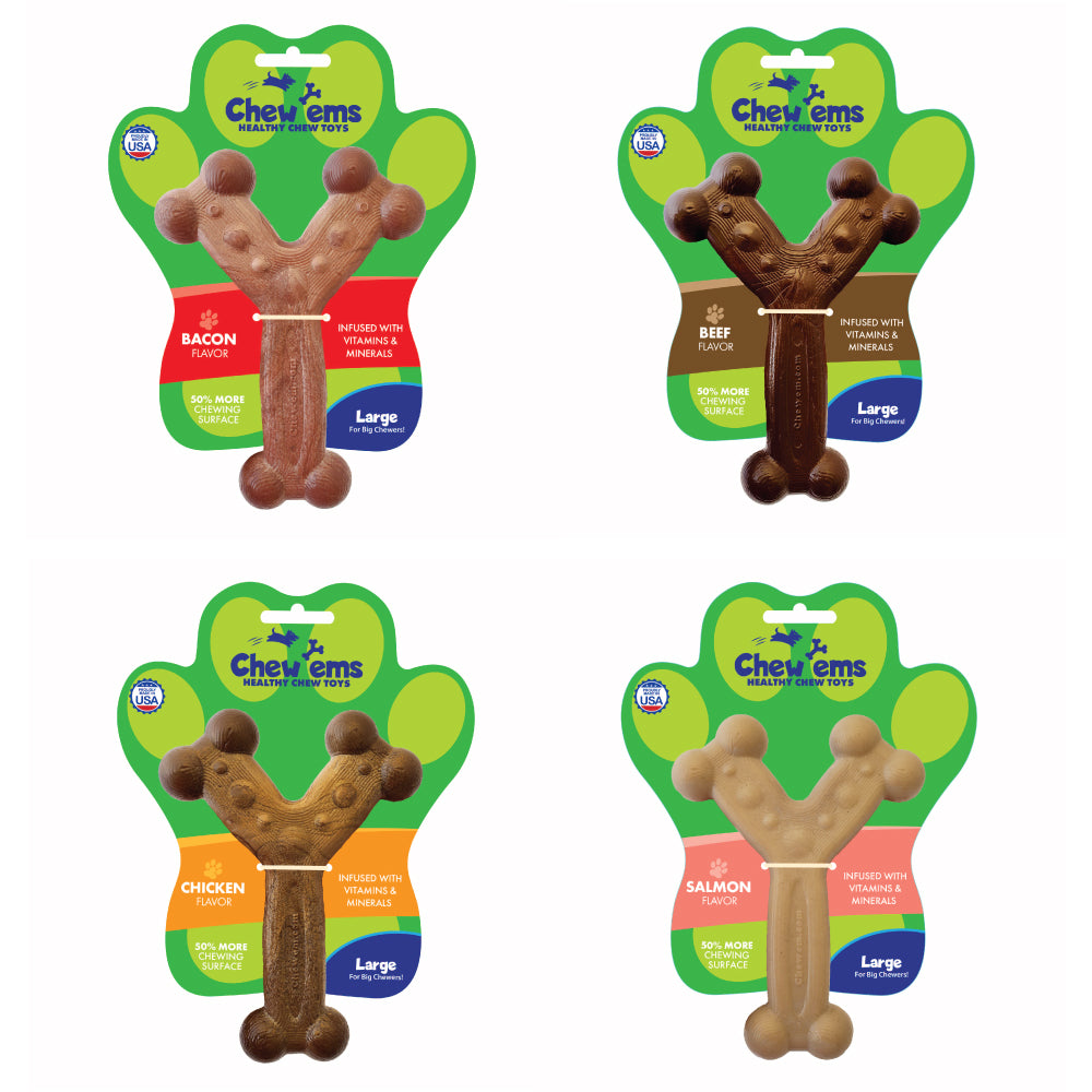 Chew'ems Dog Chew Toy Bundle (4-Pack) – Long-Lasting Tough Chews for Aggressive Chewers