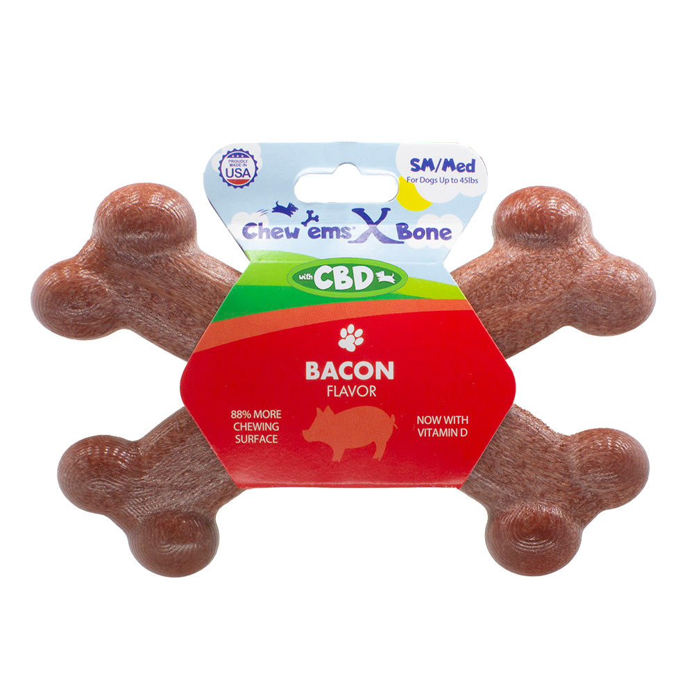 Chew'ems X Bone Dog Chew Toy with Hemp Seed Oil
