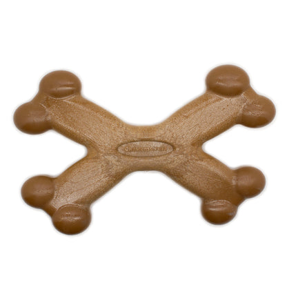 Beef flavored Chew'ems X Bone large dog toy for power chewers, made in the USA with natural minerals.