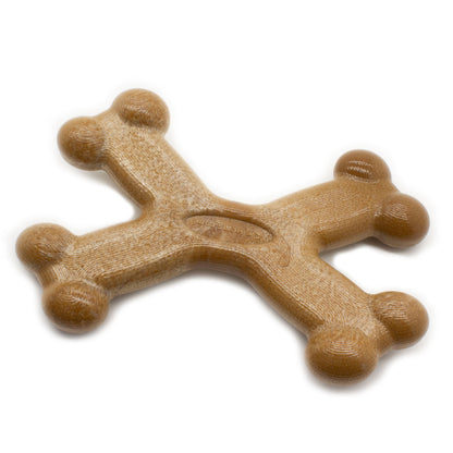 Beef flavored Chew'ems X Bone large dog toy for power chewers, made in the USA with natural minerals.