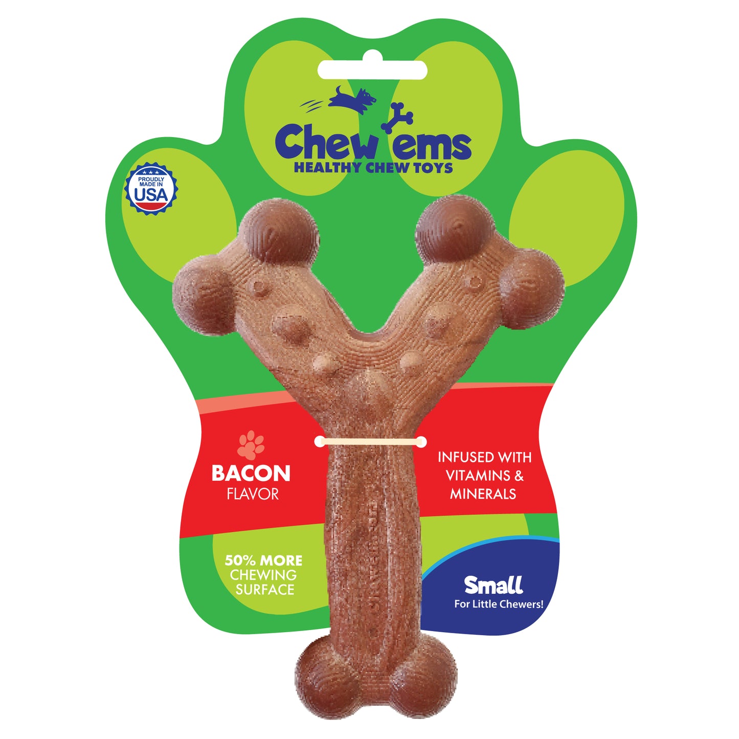 Chew'ems Bacon Small Dog Chew Toy
