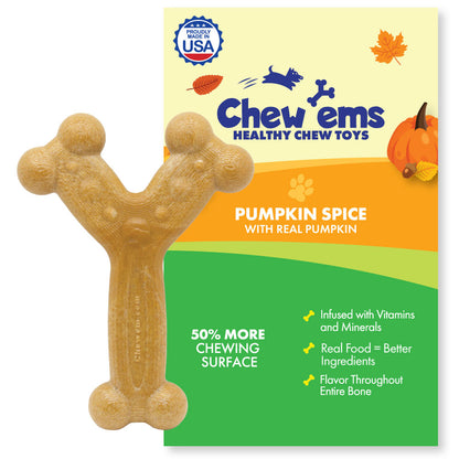 Chew'ems Pumpkin Spice Large Dog Chew Toy