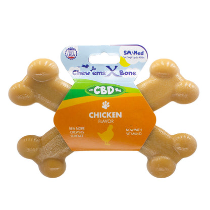 Chew'ems X Bone Dog Chew Toy with Hemp Seed Oil