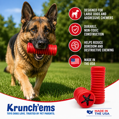 Krunch'ems Large Interactive Dog Chew Toy | Crunchy Crinkle Dog Toy for Aggressive Chewers