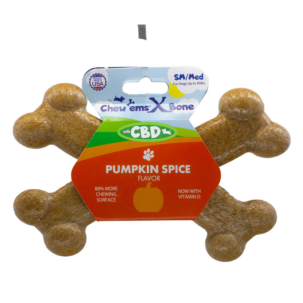 Chew'ems X Bone Dog Chew Toy with Hemp Seed Oil