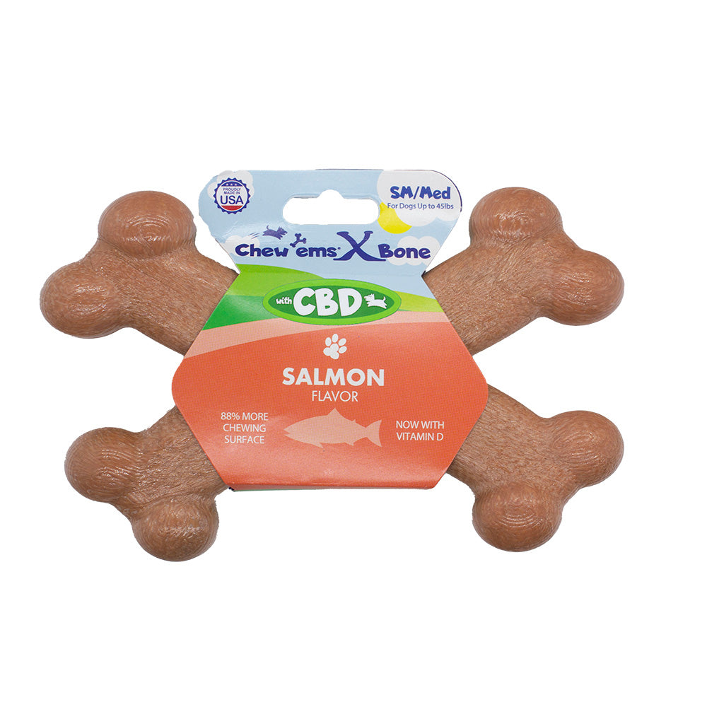 Chew'ems X Bone Dog Chew Toy with Hemp Seed Oil