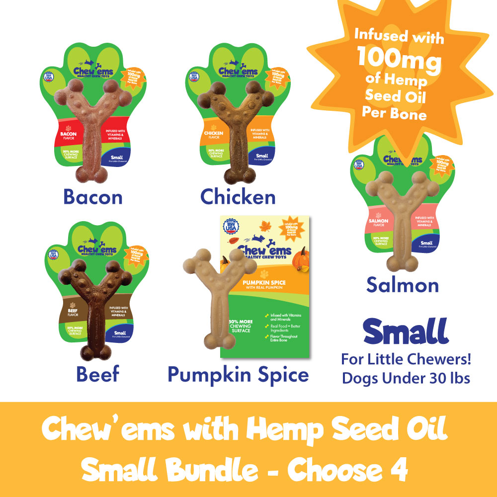 Chew'ems Hemp Seed Oil Collection of Small Bones