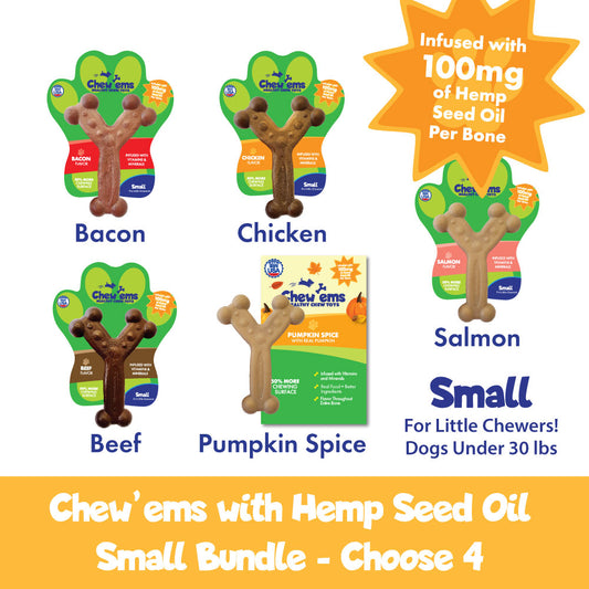 Chew'ems Hemp Seed Oil Collection of Small Bones